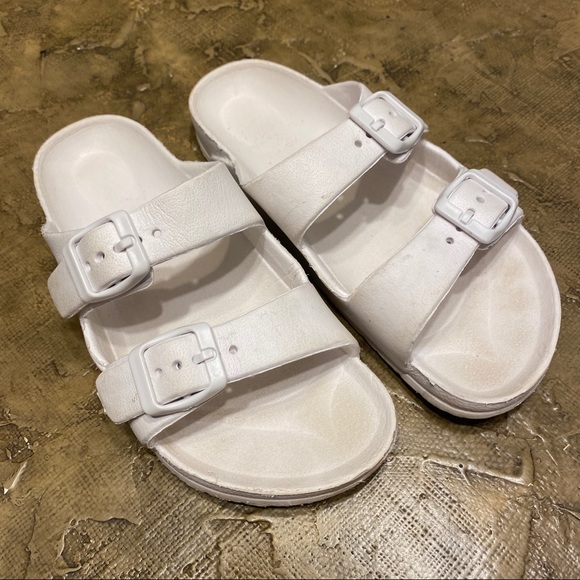 Other - WHITE RUBBER SLIDE MULE SANDALS